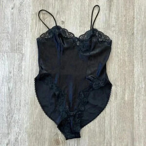 Womens Wondermaid Black Vintage Lingerie Bodysuit - M